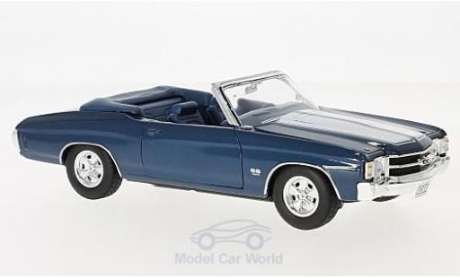 Miniature Chevrolet Chevelle 1971 1/24 Welly SS 454 Cabriolet metallise bleue/blanche 1971 Chevrolet Chevelle 1971 1/24 Welly SS 454 Cabriolet metallise bleue/blanche 1971 miniature