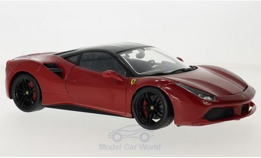 Miniature Ferrari 488 1/18 Burago GTB rouge/noire Ferrari 488 1/18 Burago GTB rouge/noire miniature