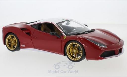 Miniature Ferrari 488 1/18 Burago GTB rouge/blanche The Lauda 2017 70 Jahre Ferrari 488 1/18 Burago GTB rouge/blanche The Lauda 2017 70 Jahre miniature