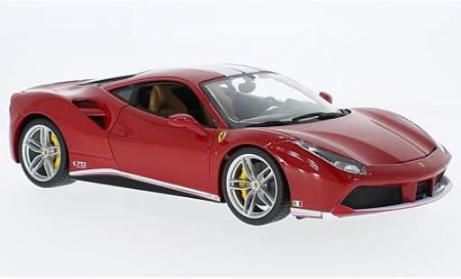 Miniature Ferrari 488 1/18 Burago GTB rouge/blanche The Schumacher 70 années Ferrari 488 1/18 Burago GTB rouge/blanche The Schumacher 70 années miniature