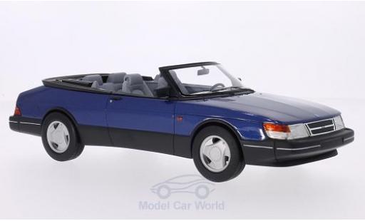 Miniature Saab 900 1987 1/18 BoS Models S Cabriolet metallise bleue 1987 Saab 900 1987 1/18 BoS Models S Cabriolet metallise bleue 1987 miniature