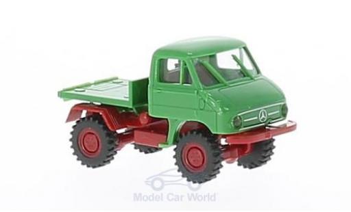 Miniature Mercedes Unimog 1/87 Brekina 411 verte/rouge mit Plattform Mercedes Unimog 1/87 Brekina 411 verte/rouge mit Plattform miniature