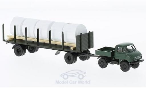 Miniature Mercedes Unimog 1/87 Brekina 411 mit Anhänger und Ladegut/Heuballen Mercedes Unimog 1/87 Brekina 411 mit Anhänger und Ladegut/Heuballen miniature