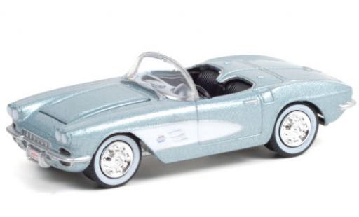 Miniature Chevrolet Corvette 1/64 Greenlight 283/315 (C1) metallise bleue/blanche 1961 Chevrolet Corvette 1/64 Greenlight 283/315 (C1) metallise bleue/blanche 1961 miniature