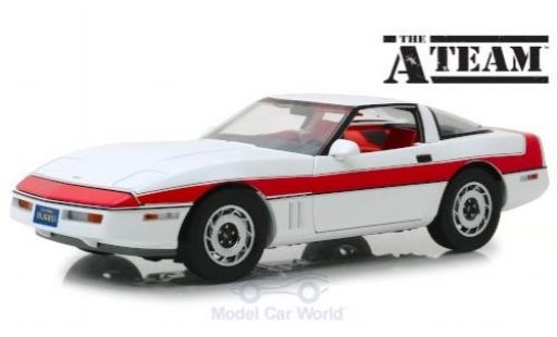 Miniature Chevrolet Corvette 1/18 Greenlight C4 blanche/rouge The A-Team 1984 Chevrolet Corvette 1/18 Greenlight C4 blanche/rouge The A-Team 1984 miniature