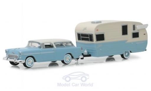 Miniature Chevrolet Nomad 1/64 Greenlight bleue/beige 1955 mit Shasta Airflyte Chevrolet Nomad 1/64 Greenlight bleue/beige 1955 mit Shasta Airflyte miniature