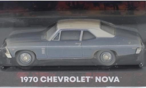 Miniature Chevrolet Nova 1/64 Greenlight metallise bleue/matt-blanche Beverly Hills Cop 1970 Chevrolet Nova 1/64 Greenlight metallise bleue/matt-blanche Beverly Hills Cop 1970 miniature