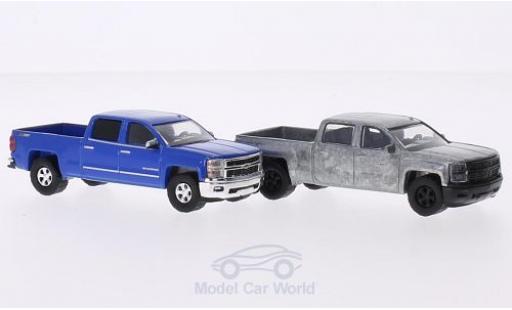 Miniature Chevrolet Silverado 1/64 Greenlight LTZ 271 2014 2er-Set in PC-Box je 1x bleue und 1x unlackiert FirstCut Chevrolet Silverado 1/64 Greenlight LTZ 271 2014 2er-Set in PC-Box je 1x bleue und 1x unlackiert FirstCut miniature