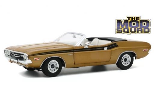 Miniature Dodge Challenger 1/18 Greenlight 340 Cabriolet gold/noire The Mod Squad 1971 Dodge Challenger 1/18 Greenlight 340 Cabriolet gold/noire The Mod Squad 1971 miniature