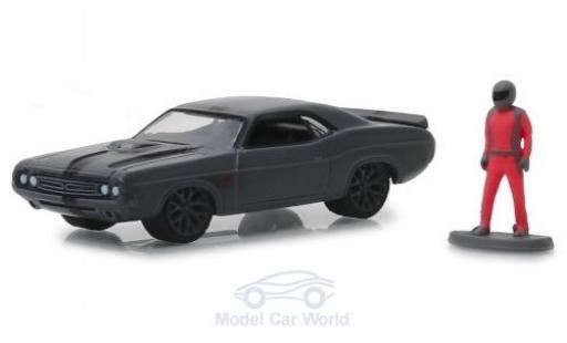 Miniature Dodge Challenger 1/64 Greenlight Shakedown Tribute grise 1971 mit Figur Dodge Challenger 1/64 Greenlight Shakedown Tribute grise 1971 mit Figur miniature