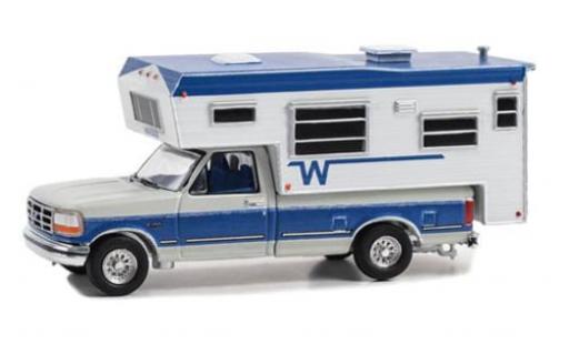 Miniature Ford F-250 1/64 Greenlight grise/bleue 1992 1:64 Ford F-250 1/64 Greenlight grise/bleue 1992 1:64 miniature