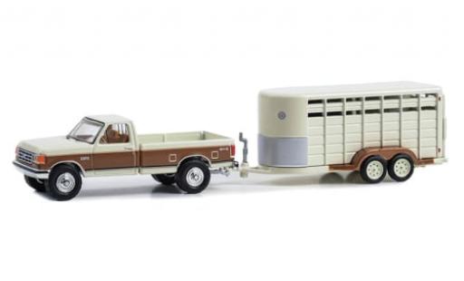 Miniature Ford F-250 1/64 Greenlight XLT Lariat blanche/marron 1991 1:64 Ford F-250 1/64 Greenlight XLT Lariat blanche/marron 1991 1:64 miniature