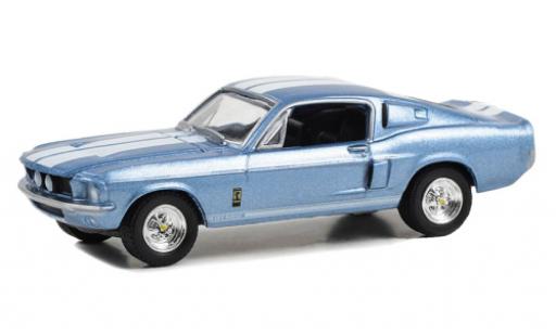 Miniature Shelby GT 500 1/64 Greenlight Ford Mustang metallise bleu clair/blanche 1967 Shelby GT 500 1/64 Greenlight Ford Mustang metallise bleu clair/blanche 1967 miniature