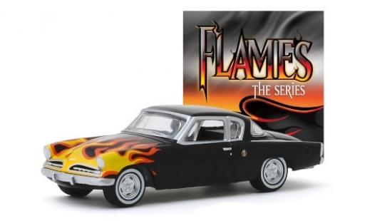 Miniature Studebaker Champion 1/64 Greenlight tuning noire/Décorer Flames - The Series 1954 Studebaker Champion 1/64 Greenlight tuning noire/Décorer Flames - The Series 1954 miniature