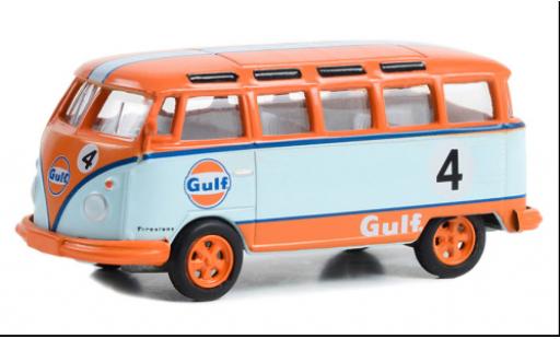 Miniature Volkswagen T1 1/64 Greenlight Samba bus orange/bleu clair Gulf 1964 Volkswagen T1 1/64 Greenlight Samba bus orange/bleu clair Gulf 1964 miniature