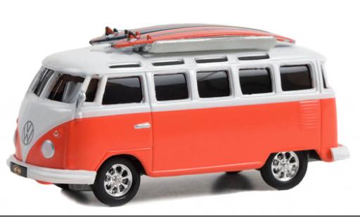 Miniature Volkswagen T1 1/64 Greenlight Samba bus rouge/blanche 1964 Volkswagen T1 1/64 Greenlight Samba bus rouge/blanche 1964 miniature