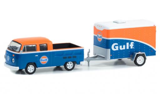 Miniature Volkswagen T2 1/64 Greenlight cabine double Gulf 1975 Volkswagen T2 1/64 Greenlight cabine double Gulf 1975 miniature