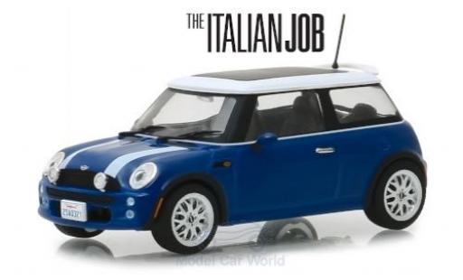 Miniature Mini Cooper 1/43 Greenlight bleue/blanche RHD The Italian Job 2003 Mini Cooper 1/43 Greenlight bleue/blanche RHD The Italian Job 2003 miniature