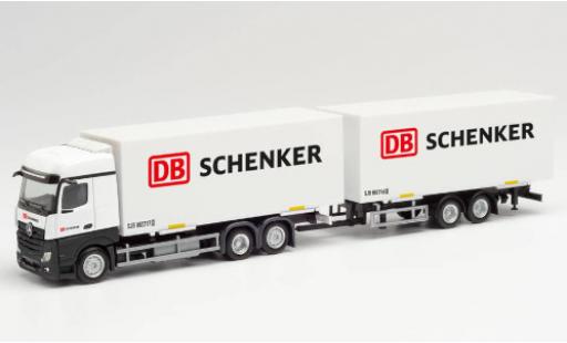 Miniature Mercedes Actros 1/87 Herpa Bigspace DB Schenker Wechselkoffer-camion avec remorque Mercedes Actros 1/87 Herpa Bigspace DB Schenker Wechselkoffer-camion avec remorque miniature