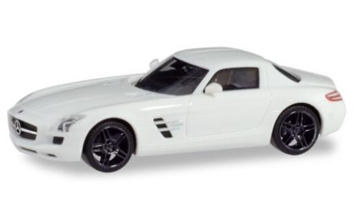 Miniature Mercedes SLS 1/87 Herpa AMG (C197) blanche avec noire jantes Mercedes SLS 1/87 Herpa AMG (C197) blanche avec noire jantes miniature