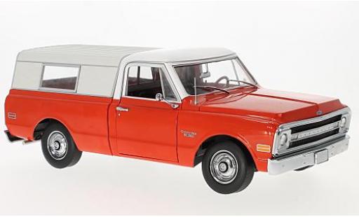 Miniature Chevrolet C-10 1/18 Highway 61 Pick Up rouge/blanche 1970 with Camper S Chevrolet C-10 1/18 Highway 61 Pick Up rouge/blanche 1970 with Camper S miniature