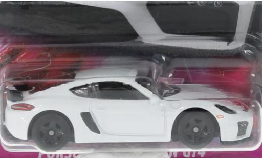 Miniature Porsche Cayman GT4 1/64 Hot Wheels 718 blanche rapide & Furious Porsche Cayman GT4 1/64 Hot Wheels 718 blanche rapide & Furious miniature