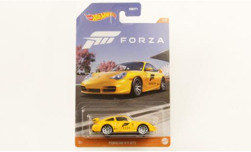 Miniature Porsche 996 GT3 1/64 Hot Wheels 911  metallise jaune Forza Porsche 996 GT3 1/64 Hot Wheels 911  metallise jaune Forza miniature