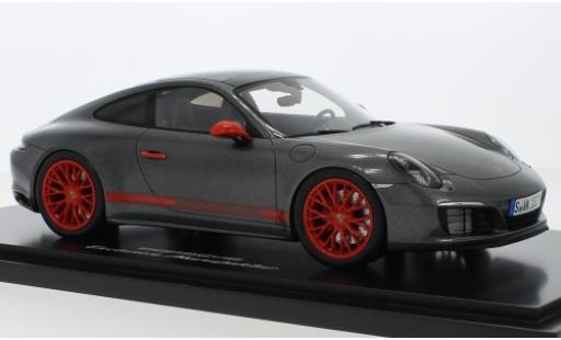 Miniature Porsche 991 4S 1/18 Spark 911 ( II) Carrera 4S metallise grise/rouge avec Vitrine Porsche 991 4S 1/18 Spark 911 ( II) Carrera 4S metallise grise/rouge avec Vitrine miniature