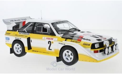 Miniature Audi Sport Quattro 1/18 IXO Sport quattro S1 E2 No.2 HB Team HB Rallye WM Rallye Monte Carlo 1986 mit Decals W.Röhrl/C.Geistdörfer Audi Sport Quattro 1/18 IXO Sport quattro S1 E2 No.2 HB Team HB Rallye WM Rallye Monte Carlo 1986 mit Decals W.Röhrl/C.Geistdörfer miniature