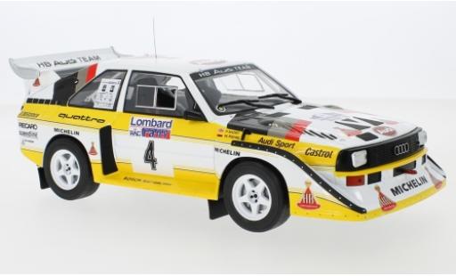 Miniature Audi Sport Quattro 1/18 IXO Sport quattro S1 No.4 HB Team HB Rallye WM RAC Rallye 1985 W.Röhrl/C.Geistdörfer Audi Sport Quattro 1/18 IXO Sport quattro S1 No.4 HB Team HB Rallye WM RAC Rallye 1985 W.Röhrl/C.Geistdörfer miniature