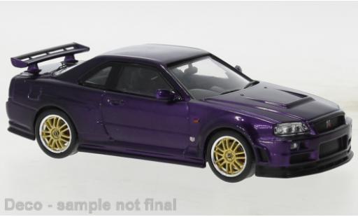 Miniature Nissan Skyline 1/43 IXO GT-R R34 metallise lila 2002 Nissan Skyline 1/43 IXO GT-R R34 metallise lila 2002 miniature