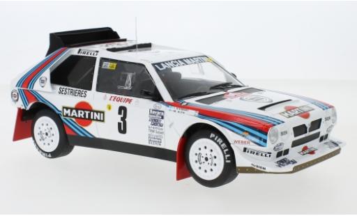 Miniature Lancia Delta 1/18 IXO S4 No.3 Martini Racing Martini Rally Monte Carlo 1986 M.Alen/I.Kivimäki Lancia Delta 1/18 IXO S4 No.3 Martini Racing Martini Rally Monte Carlo 1986 M.Alen/I.Kivimäki miniature