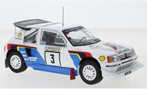 Miniature Peugeot 205 1/24 IXO T16 E2 No.3 Rallye WM 1000 Lakes Rally 1986 J.Kankkunen/J.Piironen Peugeot 205 1/24 IXO T16 E2 No.3 Rallye WM 1000 Lakes Rally 1986 J.Kankkunen/J.Piironen miniature