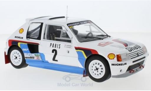 Miniature Peugeot 205 1/18 IXO T16 No.2 Rallye WM Rallye Monte Carlo 1985 A.Vatanen/T.Harryman Peugeot 205 1/18 IXO T16 No.2 Rallye WM Rallye Monte Carlo 1985 A.Vatanen/T.Harryman miniature