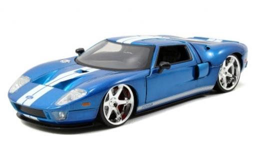 Miniature Ford GT 1/24 Jada Toys metallise bleue/blanche Fast & Furious 2005 Ford GT 1/24 Jada Toys metallise bleue/blanche Fast & Furious 2005 miniature