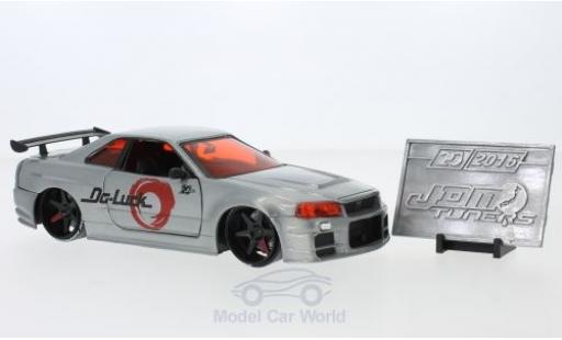 Miniature Nissan Skyline 1/24 Jada Toys GTR (R34) grise RHD 2002 Nissan Skyline 1/24 Jada Toys GTR (R34) grise RHD 2002 miniature