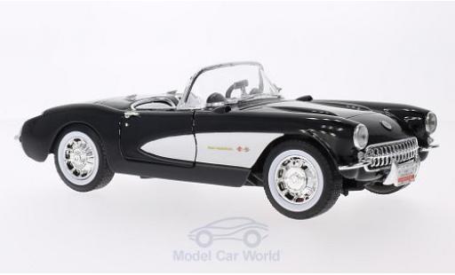 Miniature Chevrolet Corvette 1/18 Lucky Die Cast noire/blanche 1957 Chevrolet Corvette 1/18 Lucky Die Cast noire/blanche 1957 miniature