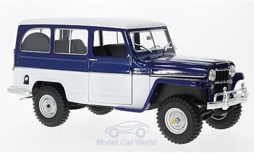 Miniature Jeep Willys 1/18 Lucky Die Cast Station Wagon bleue/blanche 1955 Jeep Willys 1/18 Lucky Die Cast Station Wagon bleue/blanche 1955 miniature