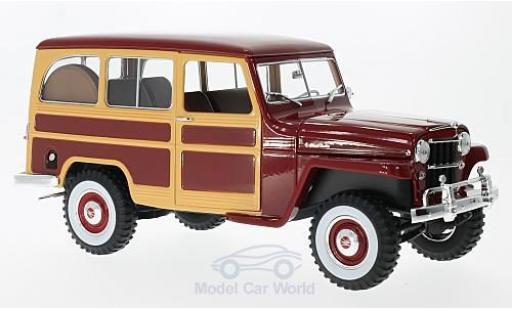 Miniature Jeep Willys 1/18 Lucky Die Cast Station Wagon rouge/Holzoptik 1955 Jeep Willys 1/18 Lucky Die Cast Station Wagon rouge/Holzoptik 1955 miniature