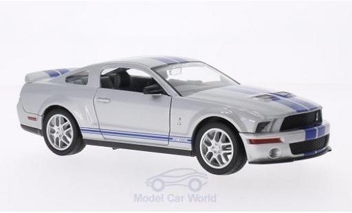 Miniature Shelby GT 500 1/18 Lucky Die Cast mit bleueen Streifen grise 2007 Shelby GT 500 1/18 Lucky Die Cast mit bleueen Streifen grise 2007 miniature