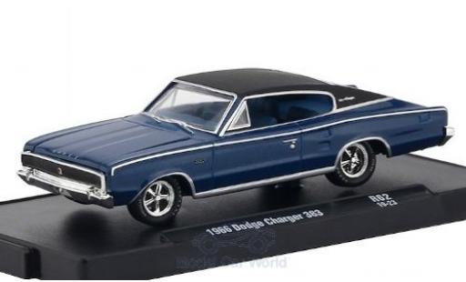 Miniature Dodge Charger 1/64 M2 Machines 383 metallise bleue/matt-noire 1966 Dodge Charger 1/64 M2 Machines 383 metallise bleue/matt-noire 1966 miniature