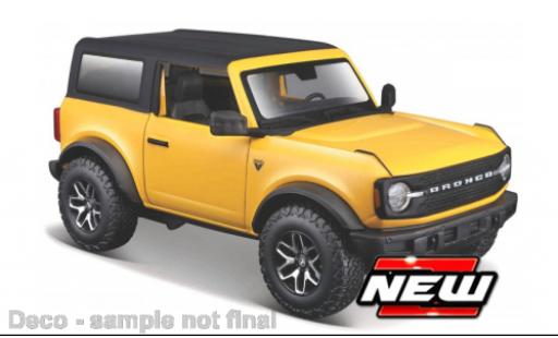Miniature Ford Bronco 1/24 Maisto Badlands jaune/matt-noire 2021 1:24 Ford Bronco 1/24 Maisto Badlands jaune/matt-noire 2021 1:24 miniature