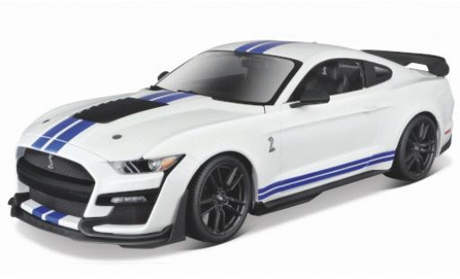 Miniature Ford Mustang 1/18 Maisto Shelby GT500 blanche/bleue 2020 Ford Mustang 1/18 Maisto Shelby GT500 blanche/bleue 2020 miniature