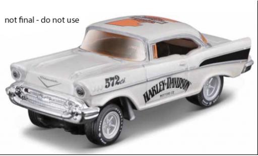 Miniature Chevrolet Bel Air 1/64 Maisto blanche/noire Harley-Davidson 1957 Chevrolet Bel Air 1/64 Maisto blanche/noire Harley-Davidson 1957 miniature