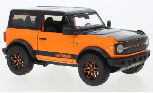 Miniature Ford Bronco 1/24 Maisto Douane orange/noire Harley-Davidson Ford Bronco 1/24 Maisto Douane orange/noire Harley-Davidson miniature