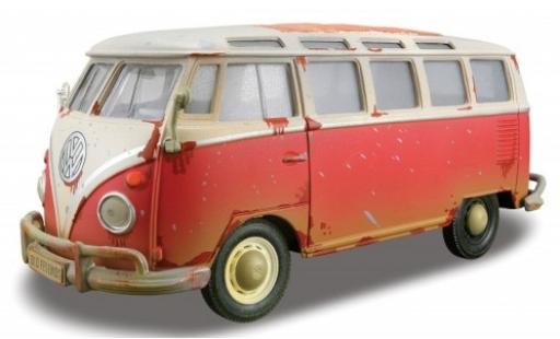 Miniature Volkswagen T1 1/24 Maisto Samba rouge/blanche 1960 USA-Version avec traces de vieilissement Volkswagen T1 1/24 Maisto Samba rouge/blanche 1960 USA-Version avec traces de vieilissement miniature