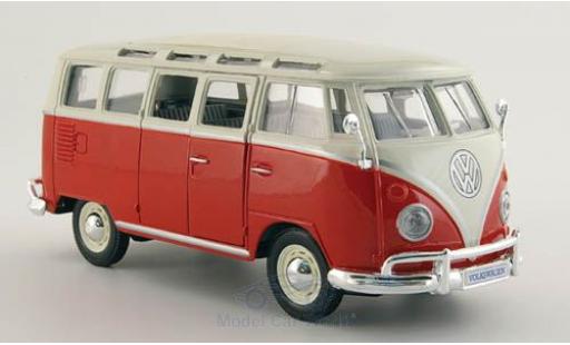Miniature Volkswagen T1 1/24 Maisto Sambabus rouge/blanche Maßstab 1:25 Volkswagen T1 1/24 Maisto Sambabus rouge/blanche Maßstab 1:25 miniature