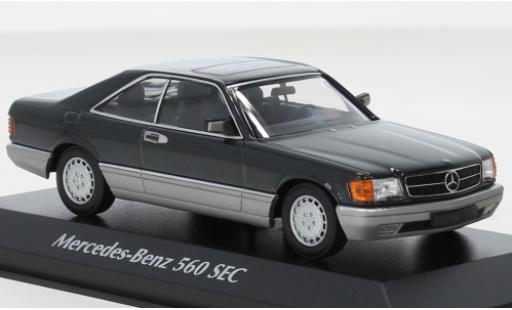 Miniature Mercedes 560 1/43 Maxichamps SEC (C126) metallise noire 1986 Mercedes 560 1/43 Maxichamps SEC (C126) metallise noire 1986 miniature