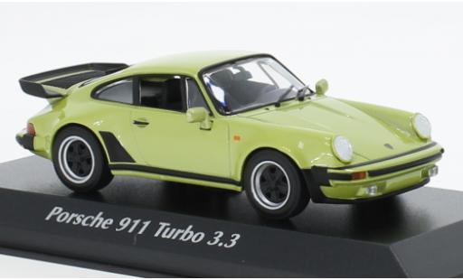 Miniature Porsche 930 Turbo 1/43 Maxichamps 911  3.3 metallise la chaux 1977 Porsche 930 Turbo 1/43 Maxichamps 911  3.3 metallise la chaux 1977 miniature