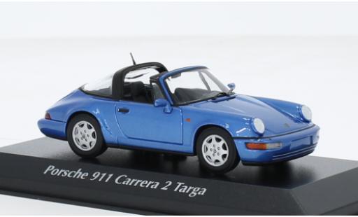 Miniature Porsche 964 1/43 Maxichamps 911  Carrera 2 Targa metallise bleu 1991 Porsche 964 1/43 Maxichamps 911  Carrera 2 Targa metallise bleu 1991 miniature
